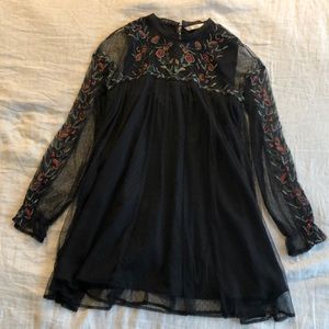 Zara baby-doll style dress with embroidery